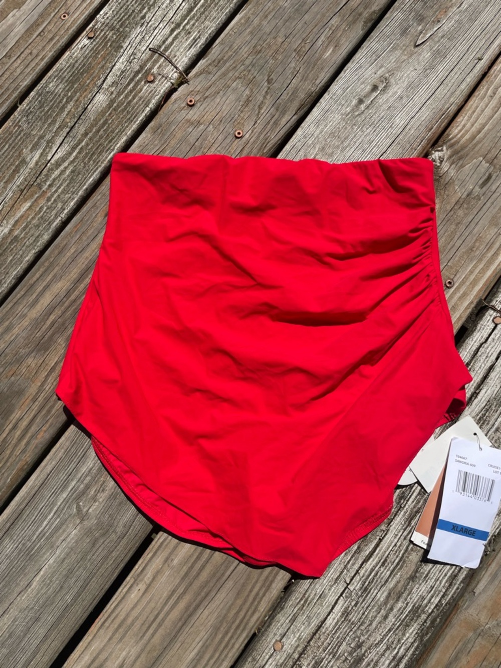 High-Rise Red Women’s Swim Bottoms